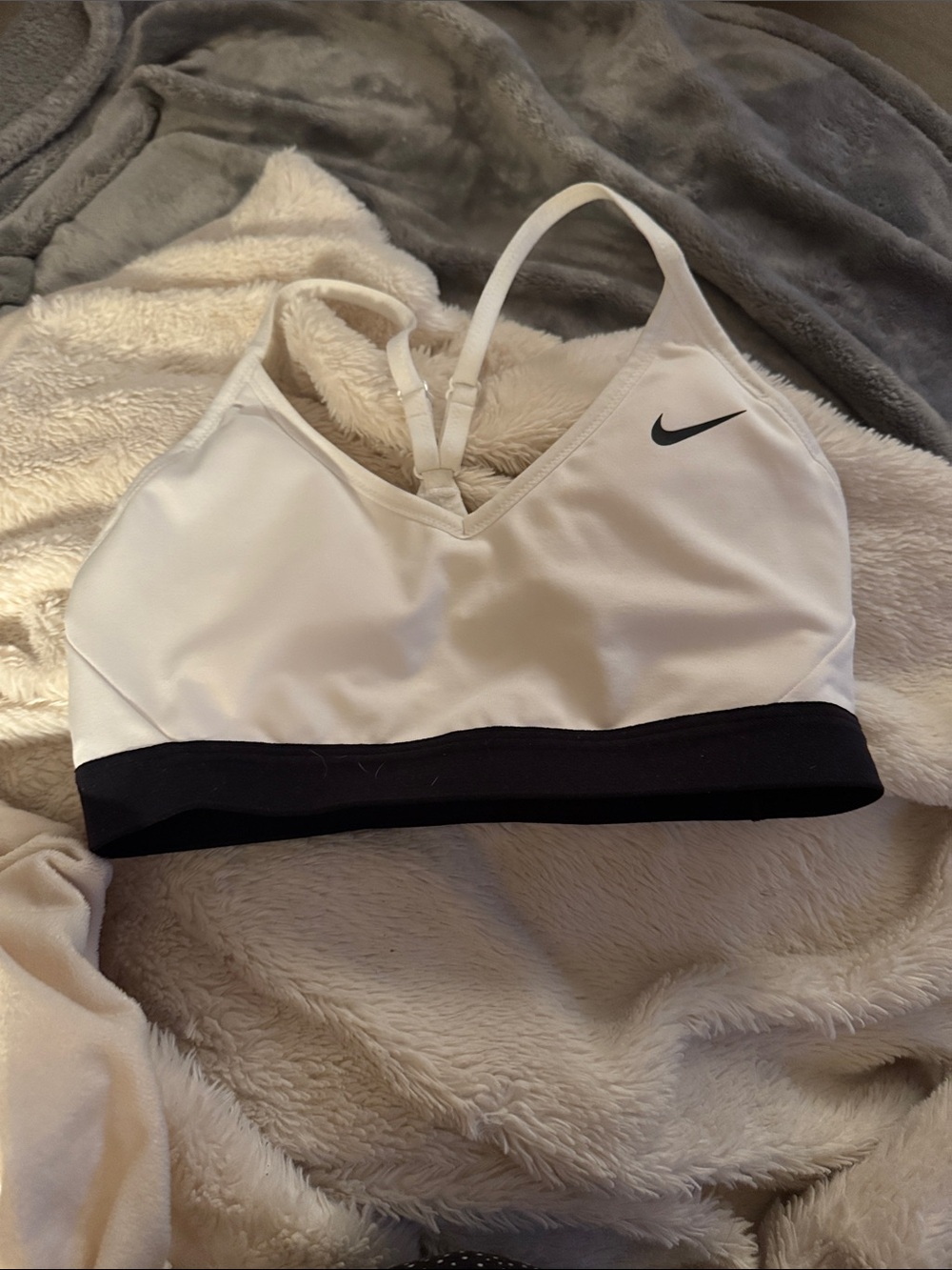 Nike White Sports Bra with Black Band